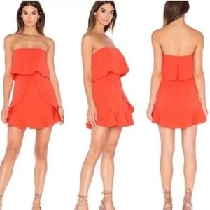 BCBG‎ Maxazria NWT $298 Women's Charlot Strapless Mini Dress Orange Size 12